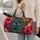 Tropical Hummingbird Florals For Resort Travel And Beach Getaways With Name Accent Quilted Weekend Bag - 2