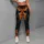 Orange Twilight Witch On Broom With Jack O Lantern Halloween Vintage Comic Goth Style Leggings - 4