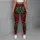 Crimson Rose Leopard Turquoise Botanical Tattoo Style For Bold Romantic Outfit Looks Leggings - 4