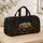 Vintage Camper In Midnight Teal Forest For Cozy Getaways And Boho Travel Lovers Gift Quilted Weekend Bag - 4