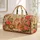 Regal Ginger Cat With Coral Roses Cottage Garden Travel Accessory For Cat Lovers Quilted Weekend Bag - 1