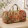 Regal Ginger Cat With Coral Roses Cottage Garden Travel Accessory For Cat Lovers Quilted Weekend Bag - 4