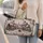 Snowy Winter Village With Name Plaque For Holiday Travel Lovers And Cozy Getaways Quilted Weekend Bag - 2