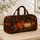 Autumn Pumpkins On Espresso Plaid With Nameplate For Fall Harvest Travel Style Lovers Quilted Weekend Bag - 4