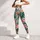 Tropical Botanical Monstera Leaves And Coral Florals For Resort Yoga Style Women Leggings - 5