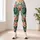 Tropical Botanical Monstera Leaves And Coral Florals For Resort Yoga Style Women Leggings - 6