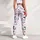 Americana Navy And Crimson Stars On Warm White For Patriotic Summer Outfits Women Leggings - 5
