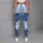 Ocean Blue Daisy Florals On White For Coastal Summer Resort Style Womens Casual Looks Leggings - 5