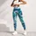Teal Monstera And Palm Tropical Botanical Resort Casual Ivory White Women's Style Leggings - 6