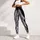 Silver Angel Wings On Jet Black For Streetwear Festival Glam And Night Out Style Leggings - 5