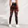 Red Tiger Night Sky With Crimson Stripes For Gym, Festival, And Streetwear Style Leggings - 4