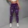 Purple Botanical Vine With Violet Blossoms For Resort Casual Yoga And Lounge Style Leggings - 4