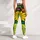 Retro Neon Daisy Blossoms On Matte Black For Festival Streetwear And Yoga Style Leggings - 5