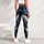 Blue Butterfly Vine Filigree On Black For Spring Summer Yoga Festival Outfits Women Leggings - 5