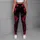 Black Magenta Rose Floral Gothic Romance Evening Yoga Festival Statement Style Look Leggings - 4