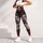 Gothic Sugar Skull With Crimson Florals For Yoga Studio Streetwear And Festival Looks Leggings - 5