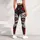 Gothic Sugar Skull With Crimson Florals For Yoga Studio Streetwear And Festival Looks Leggings - 4