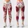 Romantic Burgundy Peony Rose Floral On Ivory For Vacation Party Style Plus Size Women Leggings - 1