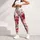 Romantic Burgundy Peony Rose Floral On Ivory For Vacation Party Style Plus Size Women Leggings - 5