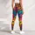 Colorful Cartoon Cat Mosaic For Gym Dance Festivals And Playful Streetwear Lovers Leggings - 5
