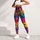 Colorful Cartoon Cat Mosaic For Gym Dance Festivals And Playful Streetwear Lovers Leggings - 6