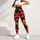 Retro Tropical Hibiscus Vines On Black For Boho Yoga Lounge Festival Style Women Leggings - 5