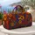 Tomato Red Boho Floral Medallion With Sunflowers For Vacation And Garden Getaways Quilted Weekend Bag - 5
