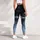 Gothic Cross Silver Filigree Frost Blue Gradient For Dark Winter Streetwear Women Leggings - 5