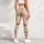 Champagne Peach Butterfly Botanical Watercolor Motif For Soft Lounge Style Women Leggings - 5