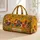 Retro Folk Chicken Patchwork Floral Mustard Farmhouse Travel Style For Hen Lovers Quilted Weekend Bag - 1