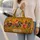 Retro Folk Chicken Patchwork Floral Mustard Farmhouse Travel Style For Hen Lovers Quilted Weekend Bag - 2
