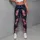 Dark Indigo Denim Look With Pink Butterflies For Casual Festival Boutique Style Women Leggings - 4