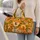 Happy Shiba Inu Dog With Daisies Paws And Clover For Overnight Travel And Gym Trips Quilted Weekend Bag - 2