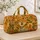 Happy Shiba Inu Dog With Daisies Paws And Clover For Overnight Travel And Gym Trips Quilted Weekend Bag - 4