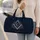 Silver Compass Square Emblem On Navy Fraternal Travel Style For Lodge Heritage Fans Quilted Weekend Bag - 2