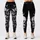 Ivory Skull With Silver Butterflies Gothic Dark Elegance For Alternative Night Style Leggings - 1