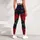Midnight Navy Red Rose Floral Botanical Yoga Gym Workout Athleisure Style For Women Leggings - 5