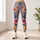 Weathered Chambray Botanical Florals For Resort Vacation And Coastal Weekend Style Leggings - 6