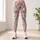 Regal Pastel Snow Tiger With Rose Peonies For Yoga Studio And Streetwear Daily Looks Leggings - 6