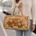 Cottagecore Calf With Daisies Autumn Folk Art Pastoral Farm Animal Gift For Women Quilted Weekend Bag - 2