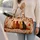 Elegant Autumn Cats With Maple Leaves Acorns And Vines For Fall Travel Pet Lover Gifts Quilted Weekend Bag - 2