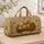 Golden Retriever Puppies In Willow Basket Beige Floral Travel Style For Dog Lovers Quilted Weekend Bag - 4