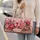 Pink Butterfly Rose Peony Tulip Garden With Name For Women Travel And Daily Storage Quilted Weekend Bag - 2