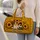 Sleeping Calico Kitten With Golden Sunflowers For Country Autumn Travel Pet Lovers Quilted Weekend Bag - 2