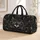 Ornate Black White Cat Portrait With Amber Eyes For Elegant Travel Style Cat Lovers Quilted Weekend Bag - 1