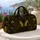 Gold Butterfly And Botanical Damask On Black For Travel, Work, And Overnight Style Quilted Weekend Bag - 5