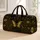 Gold Butterfly And Botanical Damask On Black For Travel, Work, And Overnight Style Quilted Weekend Bag - 1