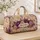 Purple Floral Heritage Garden With Your Name Cartouche For Grandmother Gift Travel Quilted Weekend Bag - 4