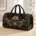 Dark Gothic Baroque Skull And Ivory Florals With Name Cartouche For Travel Lovers Quilted Weekend Bag - 1