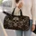 Dark Gothic Baroque Skull And Ivory Florals With Name Cartouche For Travel Lovers Quilted Weekend Bag - 2